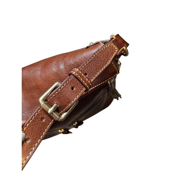 Dooney & Bourke Zip Sac Chestnut Leather Crossbody Shoulder Bag With Tassel Acce - Picture 9 of 16